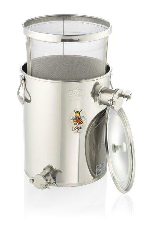 Logar — Récipient filtrant à poser avec tamis fin, 35 kg, robinet de trop-plein XL