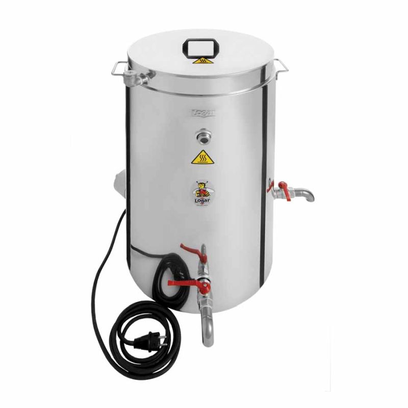 Clarificateur/stérilisateur de cire Logar 75 L, triple paroi isolée, 3 kW
