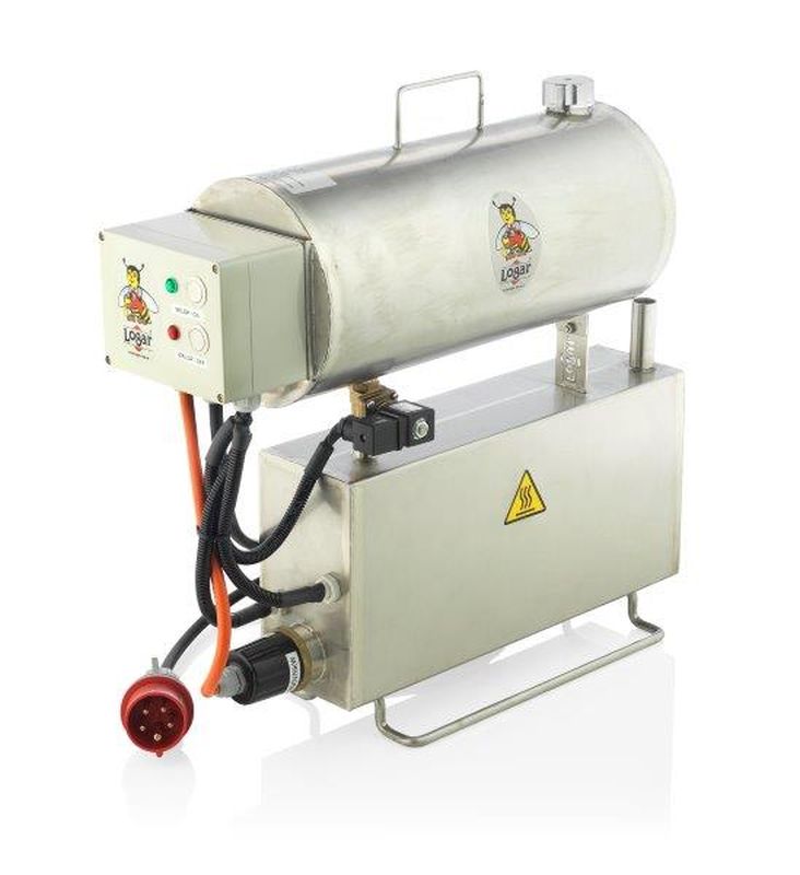Fondoir à vapeur rectangulaire Logar pour fonctionnement au gaz, acier inoxydable