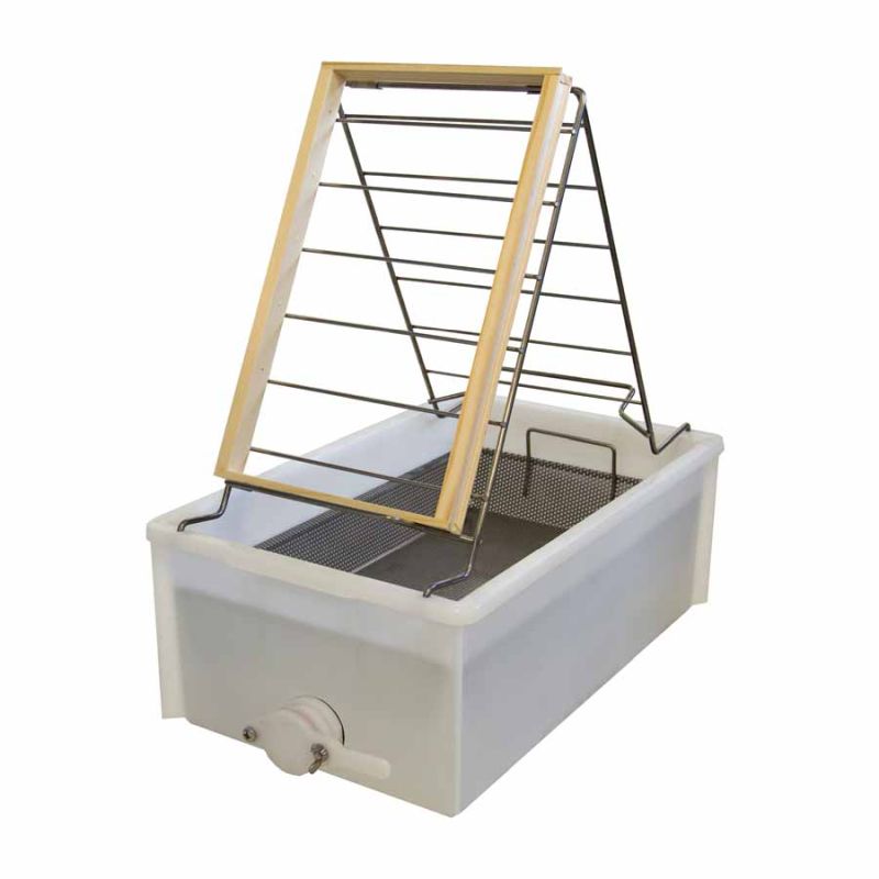 Bac de désoperculation en PVC à fond passoire, modèle de table